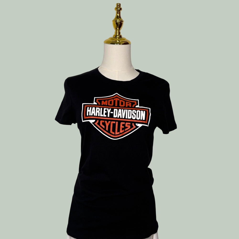 harley davidson motorcycles black tee shirt y2k 2000s grunge rock streetwear alt